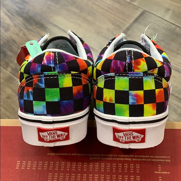 •VANS COMFYCUSH OLD SKOOL Tie-Dye CHECKERBOARD Mens - Picture 7 of 16